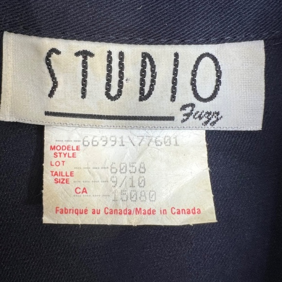 Vintage 90s minimalist Canadian made long blue duster jacket coat 9/10 - Picture 13 of 13